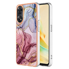 Coque Silicone Motif Fantaisie Souple Couleur Unie Etui Housse YB1 pour Oppo Reno8 T 4G Violet Clair