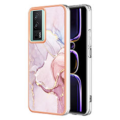 Coque Silicone Motif Fantaisie Souple Couleur Unie Etui Housse YB1 pour Xiaomi Poco F5 Pro 5G Rose