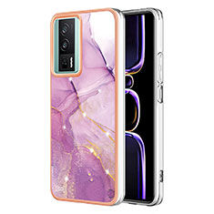 Coque Silicone Motif Fantaisie Souple Couleur Unie Etui Housse YB1 pour Xiaomi Poco F5 Pro 5G Violet Clair