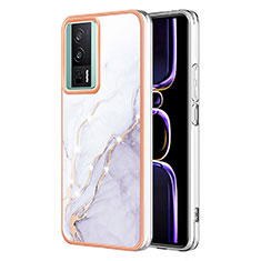 Coque Silicone Motif Fantaisie Souple Couleur Unie Etui Housse YB1 pour Xiaomi Redmi K60 5G Blanc