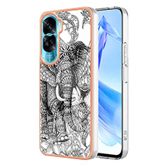 Coque Silicone Motif Fantaisie Souple Couleur Unie Etui Housse YB2 pour Huawei Honor 90 Lite 5G Gris