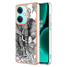 Coque Silicone Motif Fantaisie Souple Couleur Unie Etui Housse YB2 pour OnePlus Nord CE 3 5G Gris