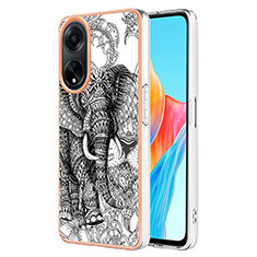 Coque Silicone Motif Fantaisie Souple Couleur Unie Etui Housse YB2 pour Oppo A98 5G Gris