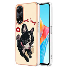 Coque Silicone Motif Fantaisie Souple Couleur Unie Etui Housse YB2 pour Oppo A98 5G Kaki