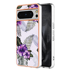 Coque Silicone Motif Fantaisie Souple Couleur Unie Etui Housse YB3 pour Google Pixel 8 Pro 5G Violet