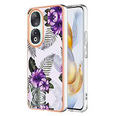 Coque Silicone Motif Fantaisie Souple Couleur Unie Etui Housse YB3 pour Huawei Honor 90 5G Violet