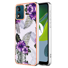 Coque Silicone Motif Fantaisie Souple Couleur Unie Etui Housse YB3 pour Motorola Moto E13 Violet