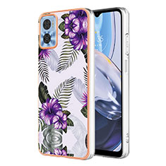 Coque Silicone Motif Fantaisie Souple Couleur Unie Etui Housse YB3 pour Motorola Moto E22 Violet