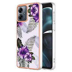 Coque Silicone Motif Fantaisie Souple Couleur Unie Etui Housse YB3 pour Motorola Moto G14 Violet