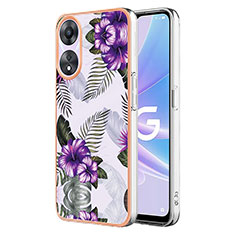 Coque Silicone Motif Fantaisie Souple Couleur Unie Etui Housse YB3 pour Oppo A78 5G Violet