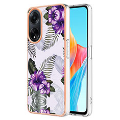 Coque Silicone Motif Fantaisie Souple Couleur Unie Etui Housse YB3 pour Oppo A98 5G Violet