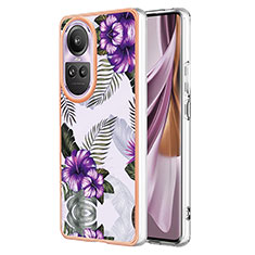 Coque Silicone Motif Fantaisie Souple Couleur Unie Etui Housse YB3 pour Oppo Reno10 5G Violet