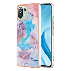 Coque Silicone Motif Fantaisie Souple Couleur Unie Etui Housse YB3 pour Xiaomi Mi 11 Lite 4G Bleu