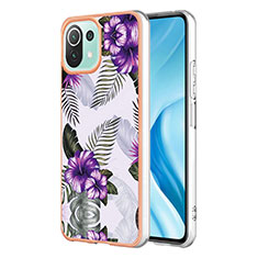 Coque Silicone Motif Fantaisie Souple Couleur Unie Etui Housse YB3 pour Xiaomi Mi 11 Lite 4G Violet