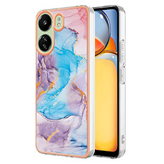 Coque Silicone Motif Fantaisie Souple Couleur Unie Etui Housse YB3 pour Xiaomi Poco C65 Bleu