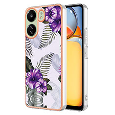 Coque Silicone Motif Fantaisie Souple Couleur Unie Etui Housse YB3 pour Xiaomi Poco C65 Violet