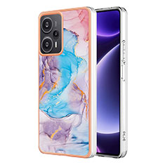 Coque Silicone Motif Fantaisie Souple Couleur Unie Etui Housse YB3 pour Xiaomi Poco F5 5G Bleu