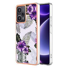 Coque Silicone Motif Fantaisie Souple Couleur Unie Etui Housse YB3 pour Xiaomi Poco F5 5G Violet