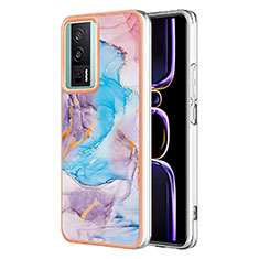 Coque Silicone Motif Fantaisie Souple Couleur Unie Etui Housse YB3 pour Xiaomi Poco F5 Pro 5G Bleu