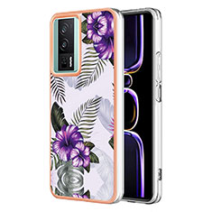 Coque Silicone Motif Fantaisie Souple Couleur Unie Etui Housse YB3 pour Xiaomi Poco F5 Pro 5G Violet