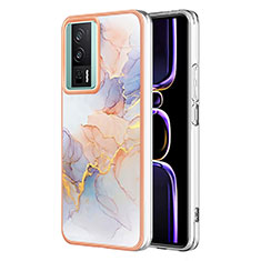 Coque Silicone Motif Fantaisie Souple Couleur Unie Etui Housse YB3 pour Xiaomi Poco F5 Pro 5G Violet Clair