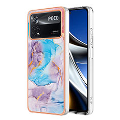 Coque Silicone Motif Fantaisie Souple Couleur Unie Etui Housse YB3 pour Xiaomi Poco X4 Pro 5G Bleu