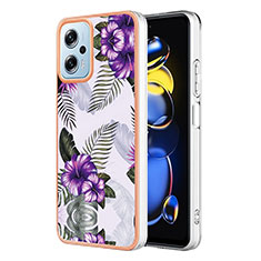 Coque Silicone Motif Fantaisie Souple Couleur Unie Etui Housse YB3 pour Xiaomi Redmi Note 11T Pro 5G Violet