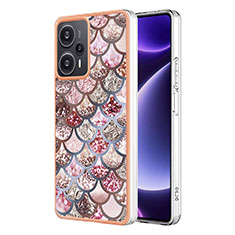 Coque Silicone Motif Fantaisie Souple Couleur Unie Etui Housse YB3 pour Xiaomi Redmi Note 12 Turbo 5G Marron