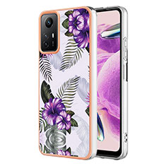 Coque Silicone Motif Fantaisie Souple Couleur Unie Etui Housse YB3 pour Xiaomi Redmi Note 12S Violet