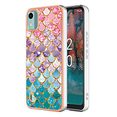 Coque Silicone Motif Fantaisie Souple Couleur Unie Etui Housse YB4 pour Nokia C12 Plus Colorful