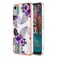 Coque Silicone Motif Fantaisie Souple Couleur Unie Etui Housse YB4 pour Nokia C12 Plus Violet