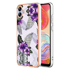 Coque Silicone Motif Fantaisie Souple Couleur Unie Etui Housse YB4 pour Samsung Galaxy A04 4G Violet