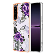 Coque Silicone Motif Fantaisie Souple Couleur Unie Etui Housse YB4 pour Sony Xperia 1 IV Violet