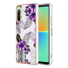 Coque Silicone Motif Fantaisie Souple Couleur Unie Etui Housse YB4 pour Sony Xperia 10 IV Violet