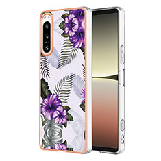 Coque Silicone Motif Fantaisie Souple Couleur Unie Etui Housse YB4 pour Sony Xperia 5 IV Violet