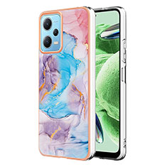 Coque Silicone Motif Fantaisie Souple Couleur Unie Etui Housse YB4 pour Xiaomi Redmi Note 12 5G Bleu