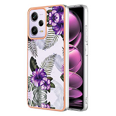 Coque Silicone Motif Fantaisie Souple Couleur Unie Etui Housse YB4 pour Xiaomi Redmi Note 12 Pro 5G Violet