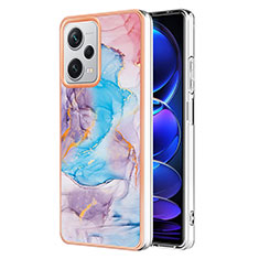 Coque Silicone Motif Fantaisie Souple Couleur Unie Etui Housse YB4 pour Xiaomi Redmi Note 12 Pro+ Plus 5G Bleu