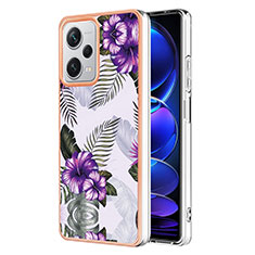 Coque Silicone Motif Fantaisie Souple Couleur Unie Etui Housse YB4 pour Xiaomi Redmi Note 12 Pro+ Plus 5G Violet