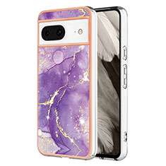 Coque Silicone Motif Fantaisie Souple Couleur Unie Etui Housse YB5 pour Google Pixel 8 5G Violet