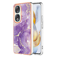 Coque Silicone Motif Fantaisie Souple Couleur Unie Etui Housse YB5 pour Huawei Honor 90 5G Violet