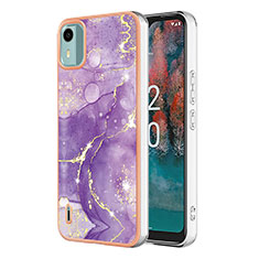 Coque Silicone Motif Fantaisie Souple Couleur Unie Etui Housse YB5 pour Nokia C12 Plus Violet