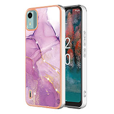 Coque Silicone Motif Fantaisie Souple Couleur Unie Etui Housse YB5 pour Nokia C12 Plus Violet Clair