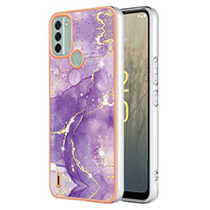 Coque Silicone Motif Fantaisie Souple Couleur Unie Etui Housse YB5 pour Nokia C31 Violet