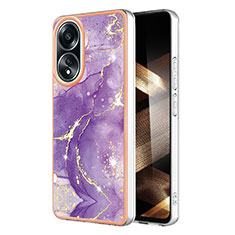 Coque Silicone Motif Fantaisie Souple Couleur Unie Etui Housse YB5 pour Oppo A38 Violet