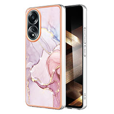 Coque Silicone Motif Fantaisie Souple Couleur Unie Etui Housse YB5 pour Oppo A78 4G Rose