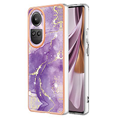 Coque Silicone Motif Fantaisie Souple Couleur Unie Etui Housse YB5 pour Oppo Reno10 5G Violet