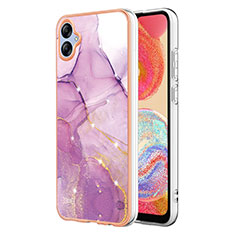 Coque Silicone Motif Fantaisie Souple Couleur Unie Etui Housse YB5 pour Samsung Galaxy A04 4G Violet Clair