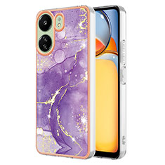 Coque Silicone Motif Fantaisie Souple Couleur Unie Etui Housse YB5 pour Xiaomi Poco C65 Violet