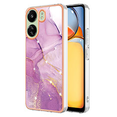 Coque Silicone Motif Fantaisie Souple Couleur Unie Etui Housse YB5 pour Xiaomi Poco C65 Violet Clair